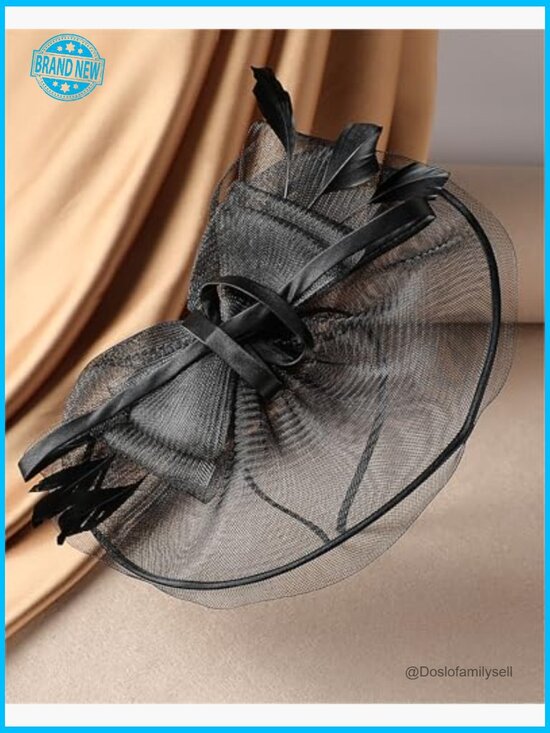 Bow Fascinator Hat for Women Tea Party Derby Hairpin Detachable Headband main image 5